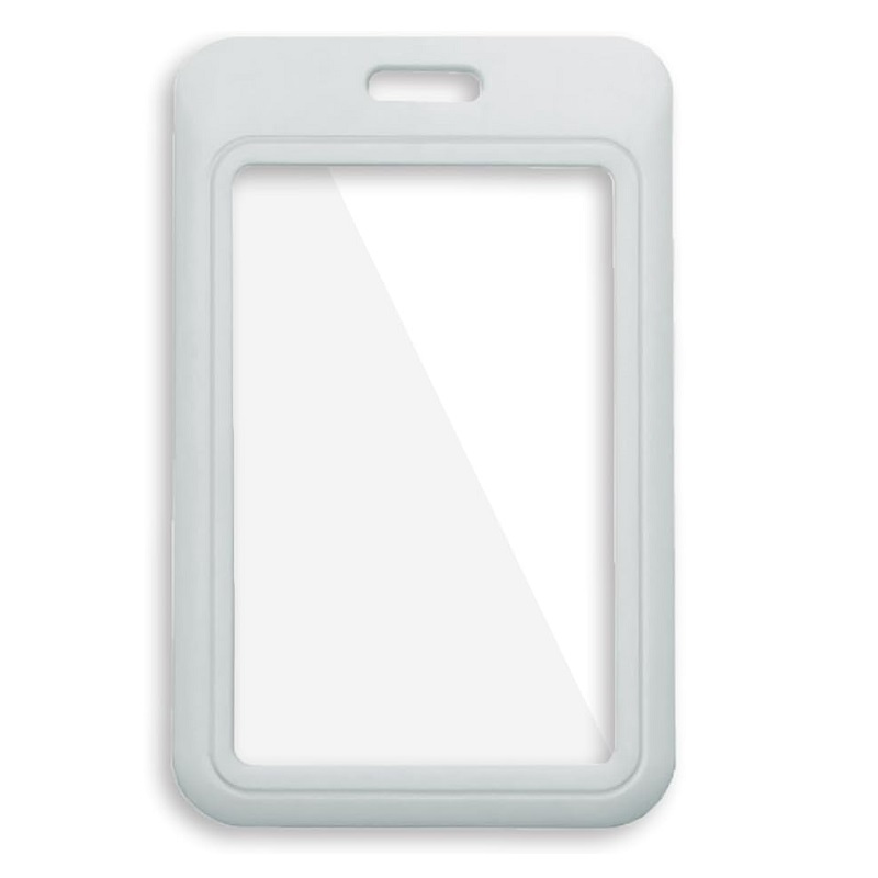 Billede af Grå 86x54 mm kortholder / bæreetui hård plast. Klarf for- og bagside (vandret / horisontal / landscape). 60270345